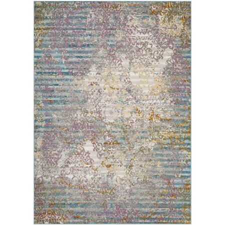 Safavieh Aria Power Loom Woven Medium Rectangle Rug Cream & Multi Color - 5 ft. 1 in. x 7 ft. 6 in. ARA128C-5